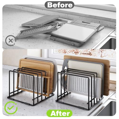 2-pack 5-slot baking storage scratch-resistant cookie tray organizer with anti-slip frame for kitchen cabinet - portable and dust-resistant