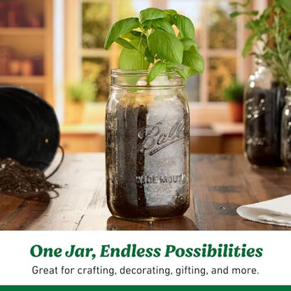 Ball Wide Mouth Quart 32oz. Glass Mason Jar with Lids and Bands, 4 Count - size: 32oz (4-pack)