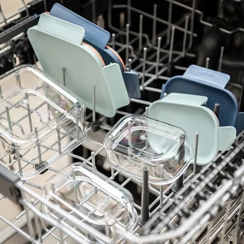 LocknLock Tritan Plastic Bisfree Modular Plus Food Storage Container Set, 4 set (2 containers & 2 Lids)- Mint - color: Mint, size: 4 set (2 containers & 2 Lids), 2100 ml