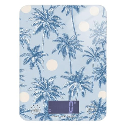Food Scale Kitchen Scale Food Weight Scales Digital Weight Grams and Ounces Small Electronic Food Scale for Baking Cooking Light Blue Palm Trees and Sun - color: Light Blue Palm Trees and Sun