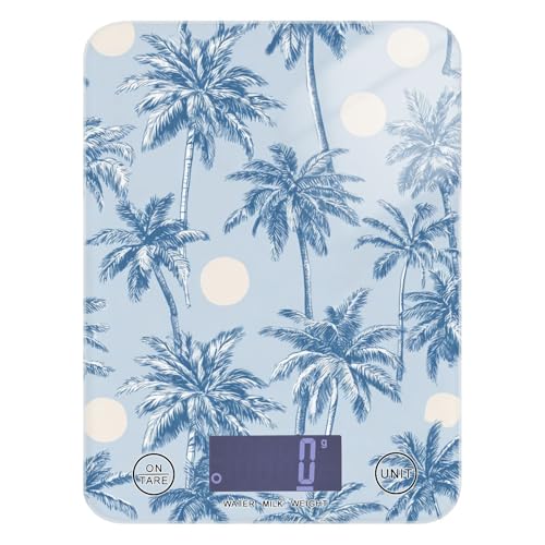 Food Scale Kitchen Scale Food Weight Scales Digital Weight Grams and Ounces Small Electronic Food Scale for Baking Cooking Light Blue Palm Trees and Sun - color: Light Blue Palm Trees and Sun
