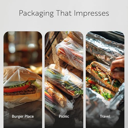 Restaurantware Plastic Food Wraps 1000 Pack of 10.75" x 8" Pre-Cut Clear Sandwich Wraps Disposable Pop-Up Microwavable Freezable Greaseproof Food Covers for Burgers, Snacks, And Take Out - size: 10.8" x 8"