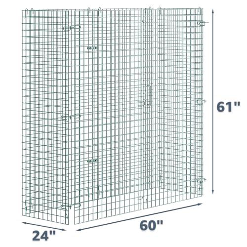 24" x 60" x 61" NSF Commercial Heavy Duty Green Epoxy Wire Security Cage Kit, Metal - color: Green, size: 24" x 60" x 61" Only Security Cage