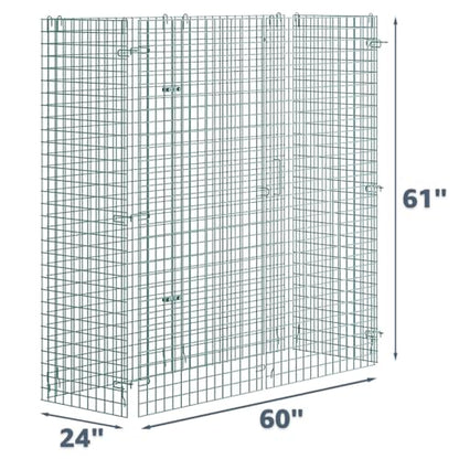 24" x 60" x 61" NSF Commercial Heavy Duty Green Epoxy Wire Security Cage Kit, Metal - color: Green, size: 24" x 60" x 61" Only Security Cage