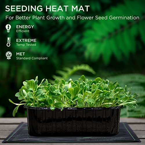 MET Certified Seedling Heat Mat, Adjustable Temperature, Waterproof, Durable Germination Station, Warm Hydroponic Heating Pad, Indoor Home Gardening, Medium Size - size: 1 Pack-20" X 20"