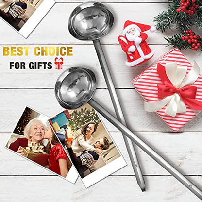 meekoo Stainless Steel Ladle Soup Handle Ladle with Pouring Rim for Kitchen Cooking Soup Sauce - size: 10 oz