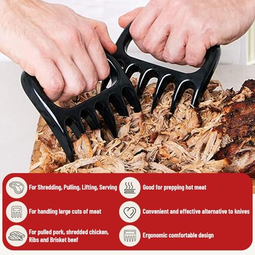 Medium 8L BBQ Prep Tub with Lid & 2 pcs Meat Shredder Claws, Collapsible Cutting Board for Brisket, BBQ Tray for Meal Prep marinating, Versatile Kitchen Container for Meat & Food storage
