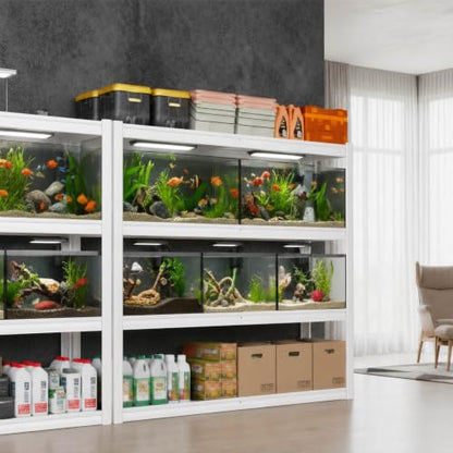 White Heavy Duty Garage Shelving Unit 65 W x 24 D x 84 H, 5 Tier Metal Storage Shelves, Upgraded Steel Structure, Rack for Basement, Shop, Warehouse, Pantry - size: 65W x 24D x 84H