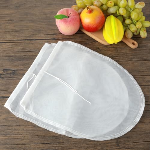 COMNICO Cheese Bags, 3 Pack 12" x 10" Nylon Reusable Fine Mesh Cheesecloth Strainer Nut Tea Beer Juice Filter Cloth for Cold Brew Coffee Yogurt Almond Soy Oat Milk