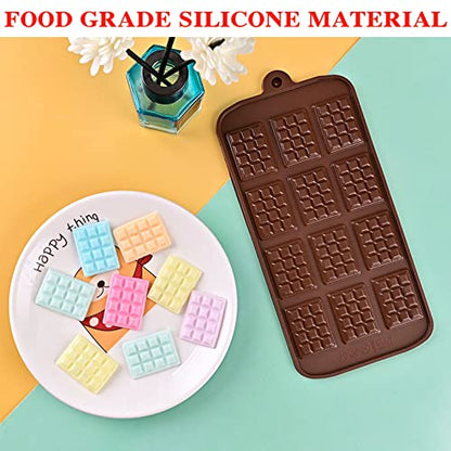3 Pieces Silicone Break Apart Chocolate Molds, Square Non-Stick Candy Bar Mold, Reusable Protein and Candy Chocolate Mold - color: 3PCS