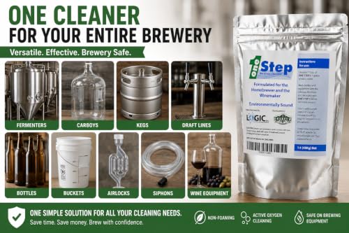 One Step No Rinse Cleanser (1 lb) Homebrew Cleaner in Foil Pouch