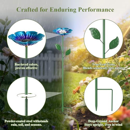 MYMULIKE Bee Watering Station for Garden, 4 Pack Bee Bath Cups for Garden Decor, Butterfly Feeder to Attract Pollinators as Watering Station