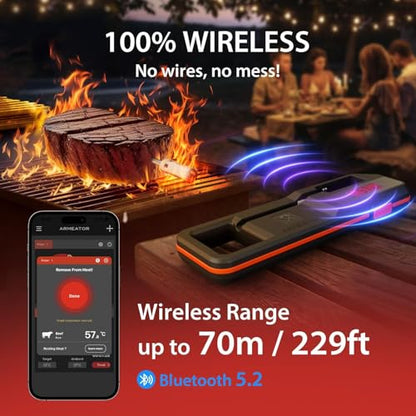 Smart Meat Thermometer Digital Instant Read Wireless Cooking Thermometer for BBQ Grill Air Fryer, Gifts for Men, Kitchen Essentials Gadgets Grilling Accessories, Stocking Stuffers Food Thermometers