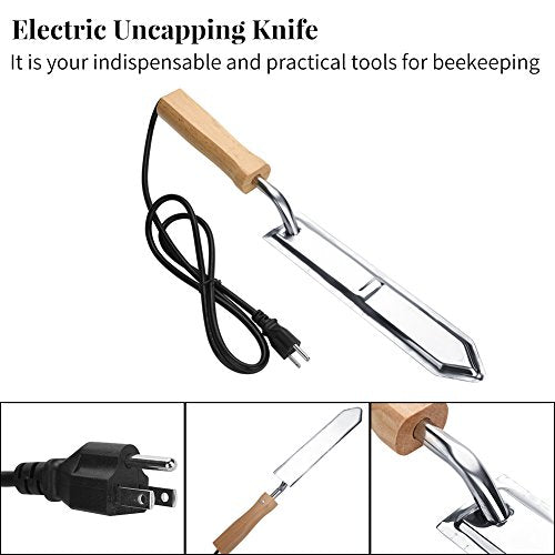 Electric Uncapping Knife, Acogedor Bee Uncapping Knife Electric Honey Knife Honey Scraper Beekeeping Hot Knife Stainless Steel Cutter (US Plug)