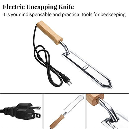 Electric Uncapping Knife, Acogedor Bee Uncapping Knife Electric Honey Knife Honey Scraper Beekeeping Hot Knife Stainless Steel Cutter (US Plug)