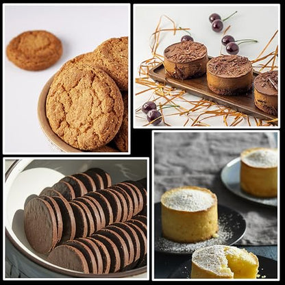 5 Pack Cookie Cutters, Round Metal Biscuit Cutter with Handle, Stainless Steel Circle Baking Tools for Dough Pastry and Cake, Dishwasher Safe