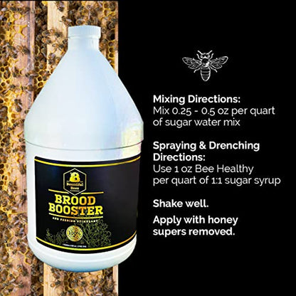 Brood Booster & Feeding Stimulant – 2 Gallon – Natural Honey Bee Supplement – Boosts Colony Growth – Prevents Syrup Fermentation – Aids Comb Building – Great for Nucs & Swarms - size: 2 Gallon