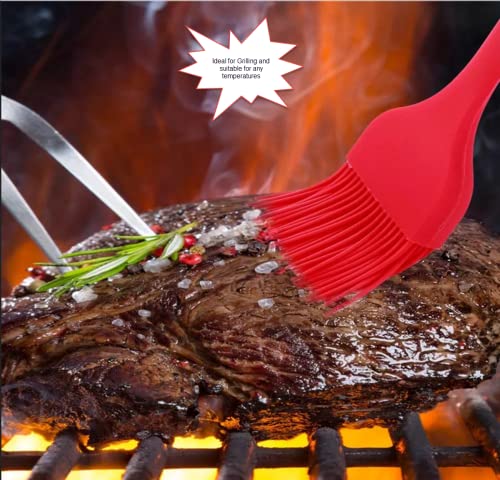10" Silicone Pastry Basting BIG SIZE Brushes Heat Resistant BPA Free for BBQ Grill Barbecue & Kitchen Baking Cooking Marinating Oil Brushes Soft Bristles Long Handle (3, 10 Inches) - size: 10 Inches