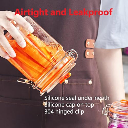 JILLMO Fermentation Jar, 700ml Fermenting Kit with Fermentation Weights and Airlocks, Pack of 2 - size: 700 ML