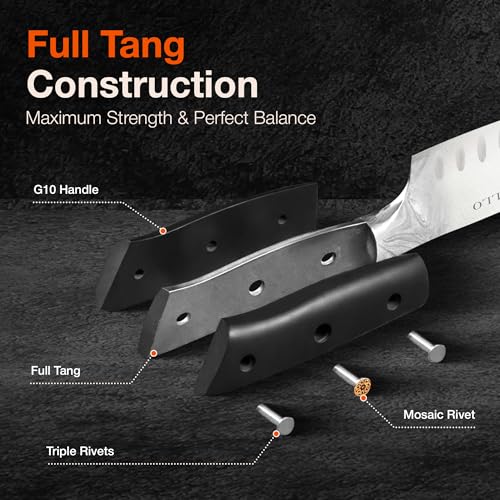 ARVELLO Santoku Knife - 7-Inch Japanese-Style All Purpose Knife for Home Cooks & Professional Chefs - German High Carbon Stainless Steel Blade, Full Tang, G10 Handle, Ultra-Sharp Edge