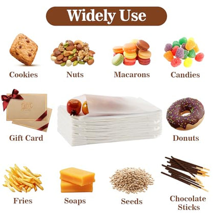MAQIHAN 100 Wax Paper Sandwich Bags - 6"x8" Glassine Bags, Translucent Envelopes for Food Take Out, Snack, Bakery, Cookies, Treats, Sandwiches, Soaps, Gift Card Packaging (Pack of 2) - size: 6x8" (Pack of 2)