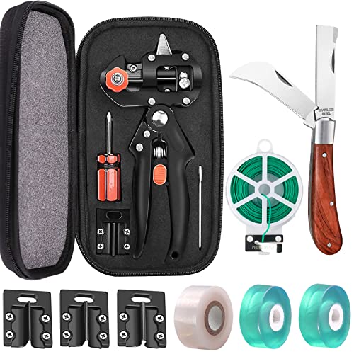 Garden Grafting Tool Kit for Fruit Trees, Includes Grafting Knife, Grafting Tape, Plant Twist Ties for Propagation