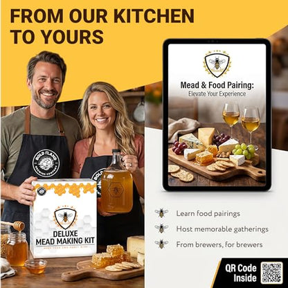 Complete Mead Making Kit for Beginners with Premium Yeast and Ingredients – Home Brewing Starter Kit – Includes 1 Gallon Carboy - Alcohol Hydrometer – Auto Siphon – Airlock - How to Guide - color: Deluxe Kit with Premium Ingredients