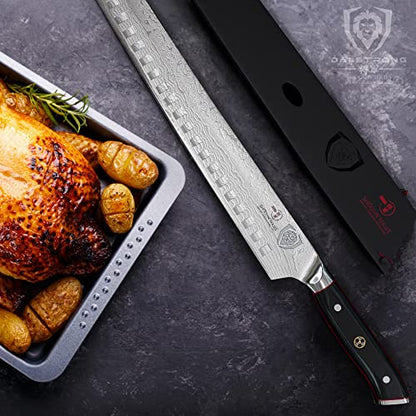 DALSTRONG Slicing Knife - 14 inch - Extra Long Slicer Knife - Shogun Series Elite - Japanese AUS-10V Super Steel - Vacuum Treated - G10 Handle - Carving Slicer BBQ, Brisket Gift Knife- Sheath Included - color: Black, size: 14" Slicer