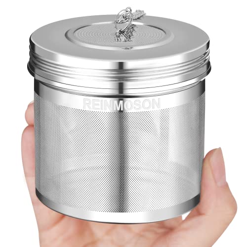 Reinmoson 2 Pack Large Tea Ball Infusers for Loose Leaf Tea & Spice Ball | 304 Stainless Steel Large Tea Strainer, Threaded Lid, Chain Hook, Extra Fine Mesh Loose Leaf Tea Steeper for Black Tea, Herb - size: Extra Large