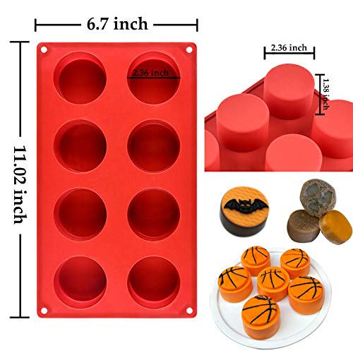 Silicone Round Chocolate Molds, 2 Pack Cylinder Silicone Molds for Candy, Cookie, Cake, Brownie, Pudding, Jello - color: 2 Packs Round Chocolate Covered MJ42