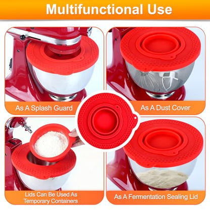 Silicone Mixer Bowl Cover Compatible with KitchenAid 6 Quart Bowl-Lift Stand Mixer, Mixer Bowl Lid to Prevent Spilling of Ingredients - color: Fit for 6qt - Green