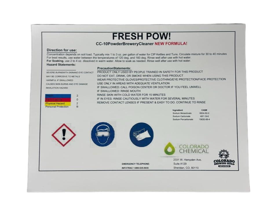 Colorado Chemical FRESH POW! 40lb Powder Brewery Cleaner