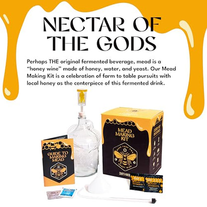 Craft A Brew - Mead Making Kit – Reusable Make Your Own Mead Kit – Yields 1 Gallon of Mead - style: Mead Making Kit