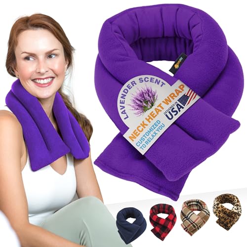 SunnyBay Microwave Heating Pad, Microwavable Heated Neck and Shoulder Wrap with Lavender, Soothing Pillow Hot & Cold Bean Bag, Aroma Warmer for Pain Relief, 26x5 Inches, 2.5 lbs, Purple - color: Lavender - Purple