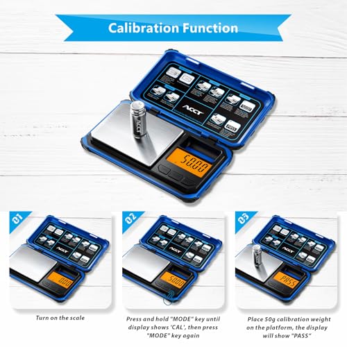 Precision Pocket Scale, 200gx0.01g Jewelry gram Scale, Digital Food Scale with LCD Display, one-Click Conversion 6 Units, Mini Scale for Kitchen/Powder/Coffee/Coins(Battery Included) - color: Blue