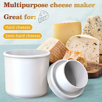 Large Cheese Mold 1/2 GAL with a Follower Press - Cheese Making Kit - Homemade Cheese Making Supplies - Molde Para Queso Fresco Casero - Cheddar, Gauda, Edammer, Parmigiano, Grana Padano - color: 4. Large Cheese Mold