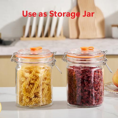 JILLMO Fermentation Jar, 700ml Fermenting Kit with Fermentation Weights and Airlocks, Pack of 2 - size: 700 ML