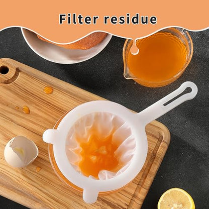 VRUIFA 2PCS Plastic Fine Mesh Strainer, Nylon Ultra Strainer for Juice, Coffee, Honey, Milk, Nut Milk with Handle (120+200Mesh)
