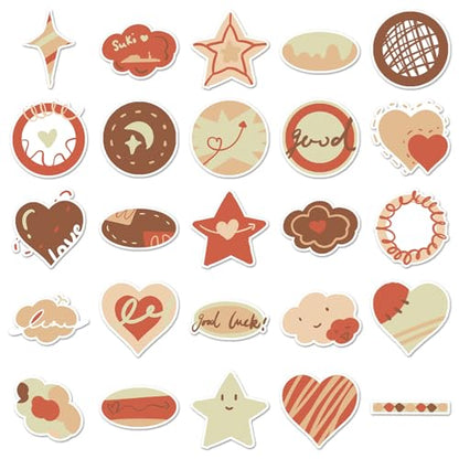 50PCS Loving Heart Graffiti Aesthetics Stickers Waterproof Vinyl Aesthetic Luggage Bicycle Refrigerator Cup Luggage Computer Mobile Phone Children and Teenagers Party Rewards(Colourful-2) - color: Colourful-2