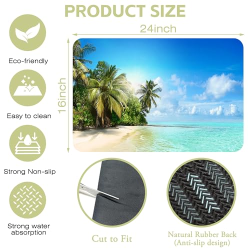 Dish Drying Mat for Kitchen Counter Absorbent Dish Coffee Mat 16"X24" - size: 24" x 16"