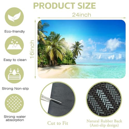 Dish Drying Mat for Kitchen Counter Absorbent Dish Coffee Mat 16"X24" - size: 24" x 16"