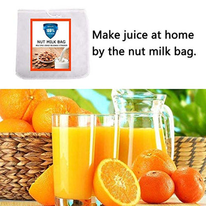 Nut Milk Bag, Pro Quality Multiple Usage Reusable Food Strainer, Cold Brew Coffee Bag Cheese Cloth, Ultra Fine Nylon Mesh Food Grade for Milk, Juice, Coffee, Tea, 12"x12" (2 pack) - color: 2 pack