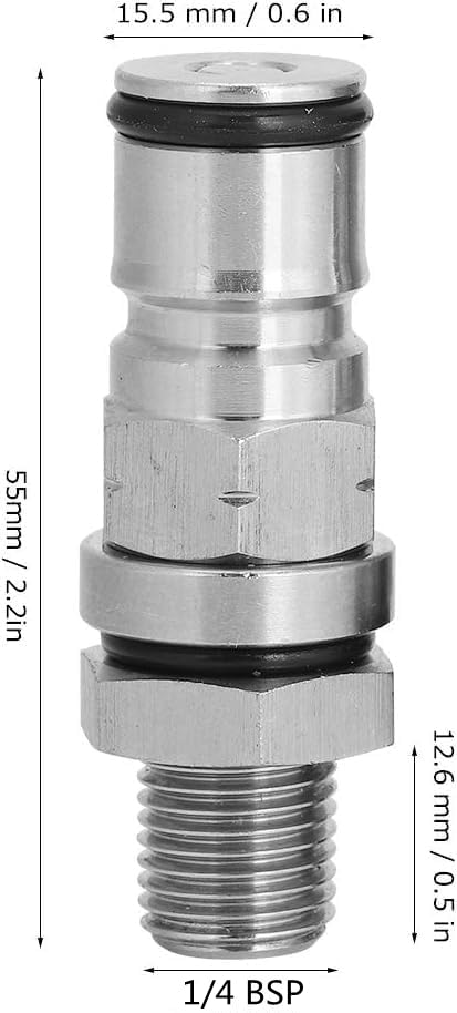Homebrew 304 Stainless Steel Corny Keg 1/4’’ BSP Ball Lock Post Bulkhead With Poppets With Male NPT Hex Nipple, 19/32"-18 Gas/Liquid Corny Keg Adapter (Gas) - size: Gas