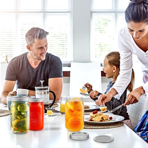 Miuyhji Wide Mouth Mason Jars 32 oz with Lids [9-Pack], Canning Jars with Metal Airtight Lids and Bands, 32 oz Glass Jars for Fermenting, Pickling, Freezing, Preserving, Meal Prep, Jar Décor - size: 32 oz-9Pcs (Clear)