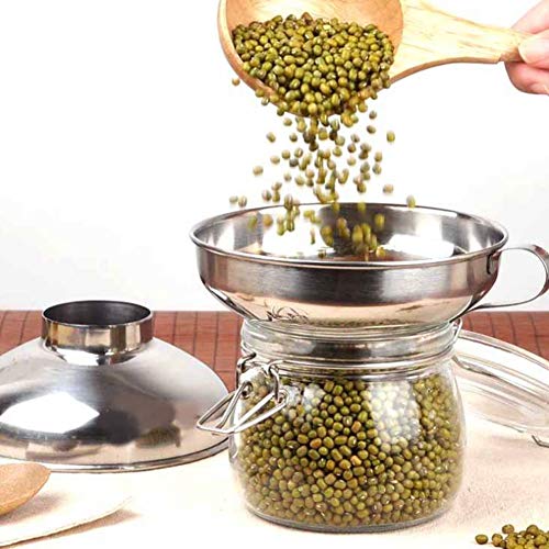2 Pack Stainless Steel Wide Mouth Canning Funnel for Kitchen Filling and Transfer, Large Bore Funnel