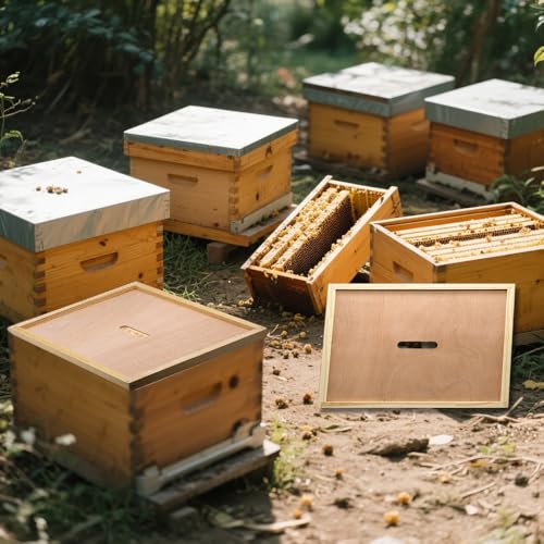 3pcs Beehive Inner Cover 10 Frame with Notch,Internal Bee Feeders Beehive Inner Covers,Bee Hive Notched Inner Cover for Beekeeping Tool