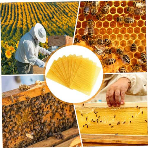 Beeswax Sheets 30Pcs Natural Honeycomb Design Yellow 5.24x3.54 inches