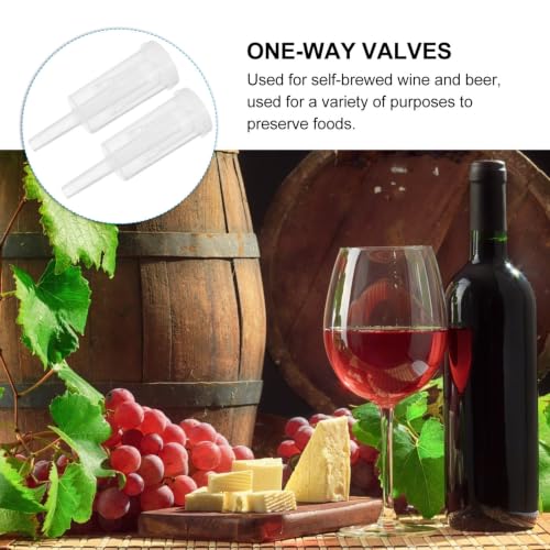 2pcs Plastic Airlocks with Stopper for Home Brew Accessory, Three-piece Lightweight One-way Check Valves for Wine and Beer Fermentation, Easy to Replace for Personal