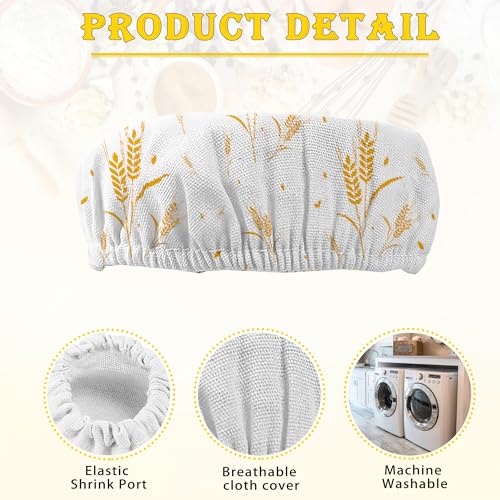 Wheat Harvest Bread 5-Pack Cloth Covers for Sourdough Starter Jar, Cloth Covers Reusable Lid Top Cover Sourdough Proofing Bread Fermentation Baking Supplies for 3-4 Inch Jar Mouth - color: Wheat Harvest Bread