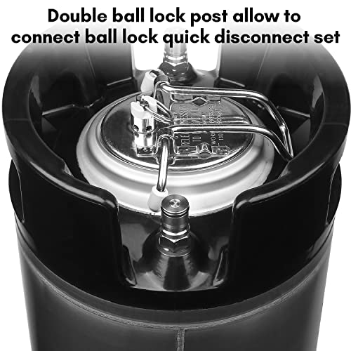 TMCRAFT New 2.5 Gallon Ball Lock Keg, Stainless Steel Beer Keg with Dual Rubber Handle for Home Brew- 2 Pack